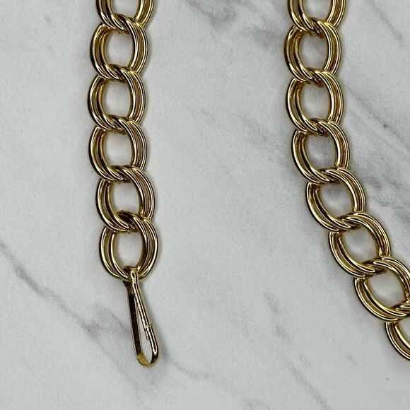 Gold Tone Chain Belt Tassel Charm Y2K Festival Style Extra Small/Small ✨ - Picture 3 of 11